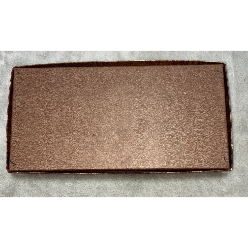 Vintage Snack Tray Single Server Walnut Stainless Steel Flair By Foley 8x4